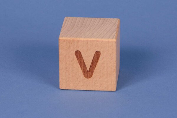Letter cubes V positive
