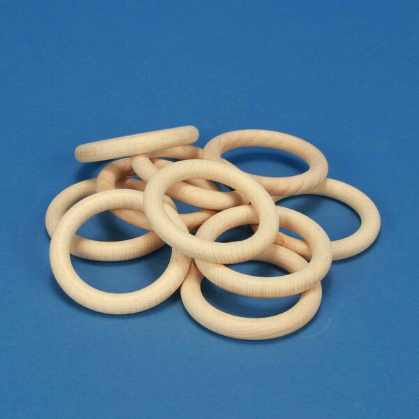 wooden ring made of beechwood Ø 7 x 1 cm 10 pieces