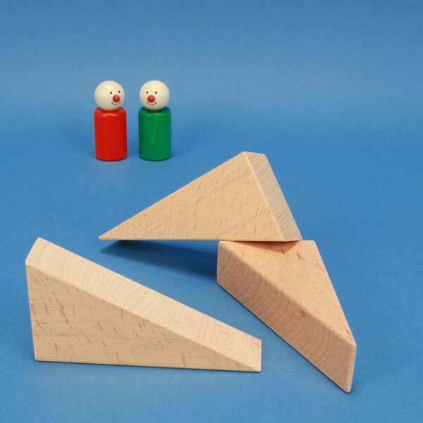 wooden triangle blocks 12 x 6 x 3 cm rectangular