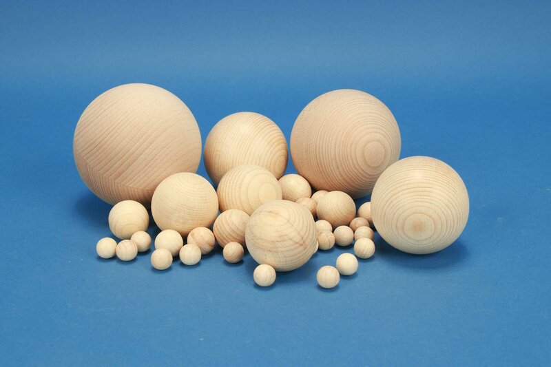 Natural Wooden Craft Balls Wood Beads Sphere with Hole Carpentry Dia 4mm to 60mm 