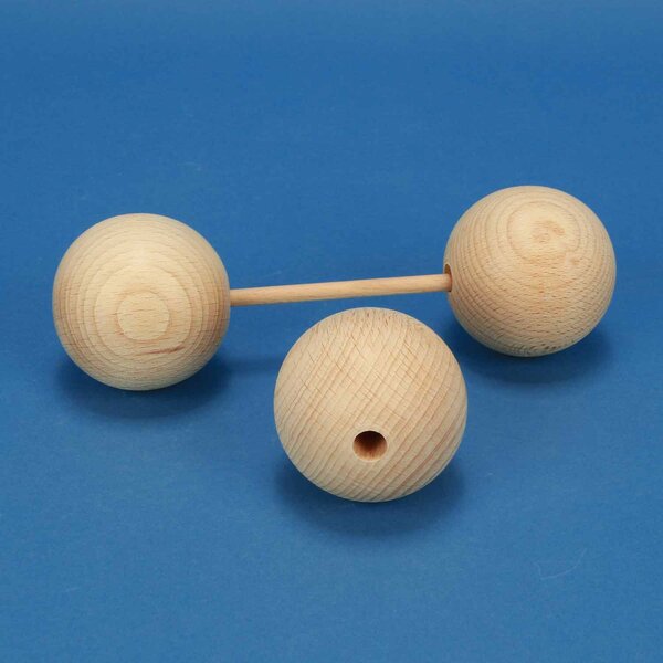 wooden balls beech Ø 50mm half drilled 8mm