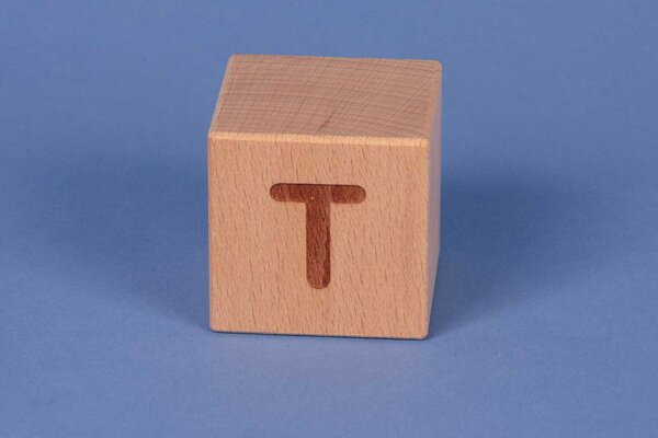 Letter cubes T positive