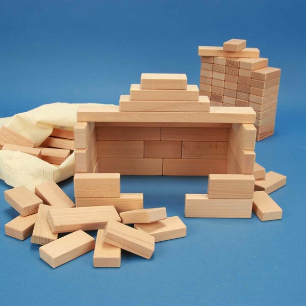 Set of 100 wooden blocks from the 3 x 1,5 cm series