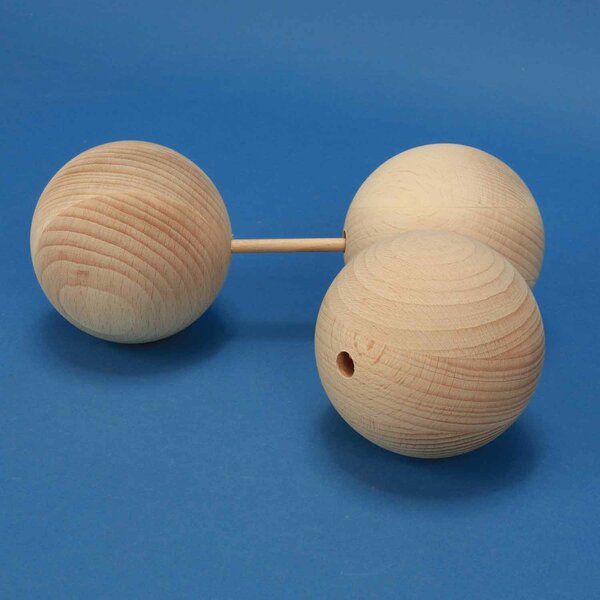 wooden balls beech Ø 90mm half drilled 10mm