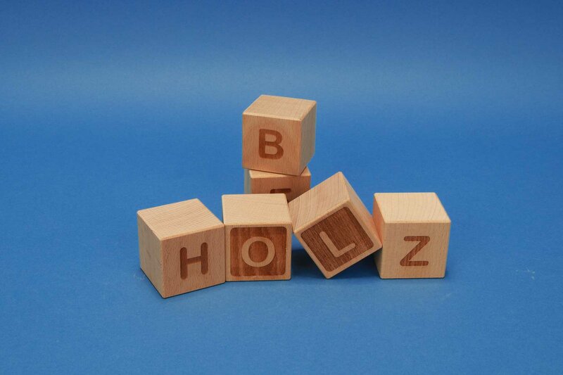Letter cubes A-Z beechwood 4,5 cm