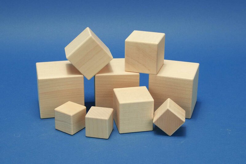 wooden cubes from maple