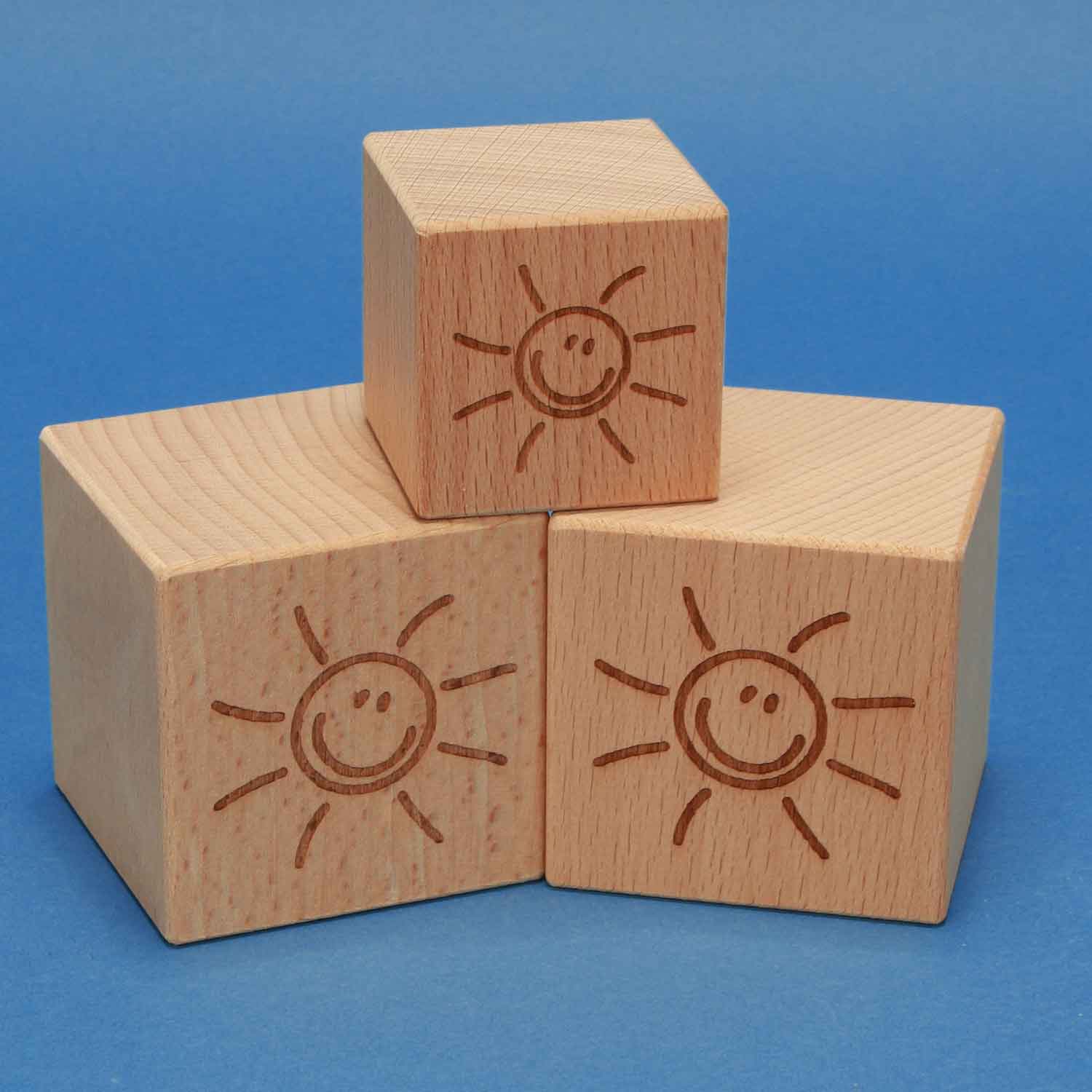 wooden cubes with laserengraving