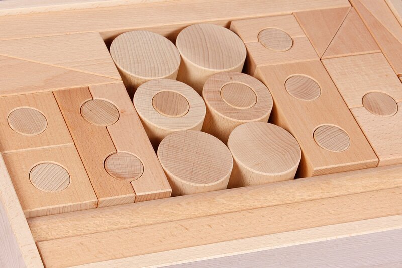 Drilled wooden blocks