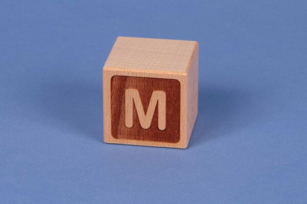Letter cubes M negative