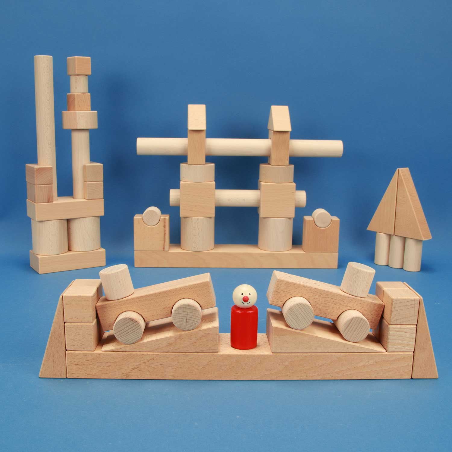 Wooden blocks in kindergarten
