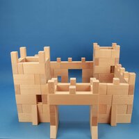 castle made of 170 wooden building blocks