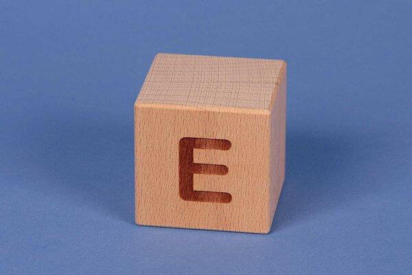 Letter cubes E positive
