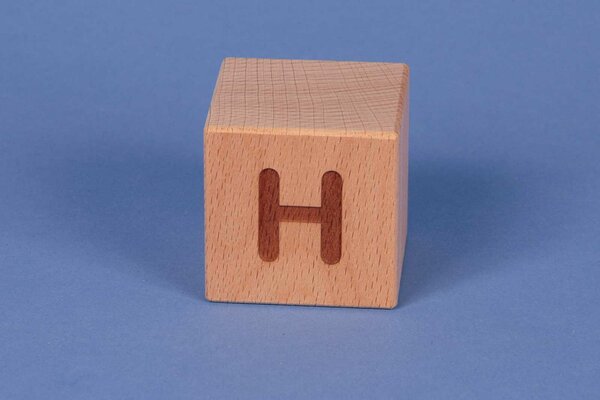 Letter cubes H positive